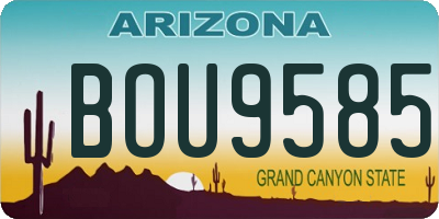 AZ license plate BOU9585