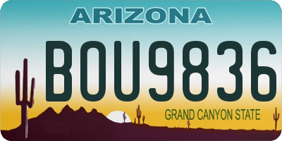 AZ license plate BOU9836