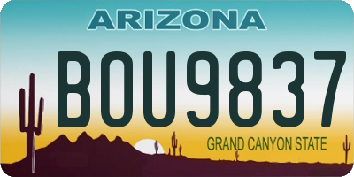 AZ license plate BOU9837