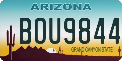 AZ license plate BOU9844