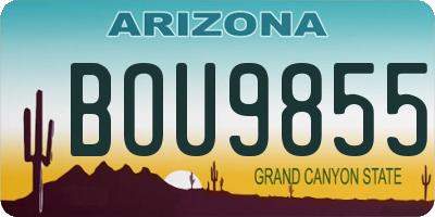 AZ license plate BOU9855