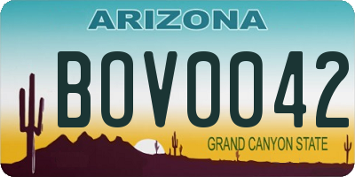 AZ license plate BOV0042