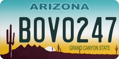 AZ license plate BOV0247