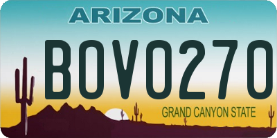 AZ license plate BOV0270