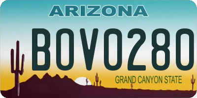 AZ license plate BOV0280