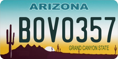 AZ license plate BOV0357