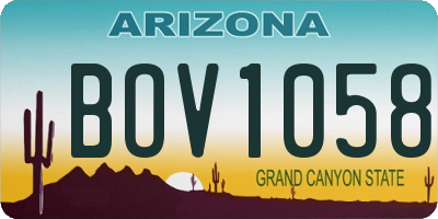 AZ license plate BOV1058