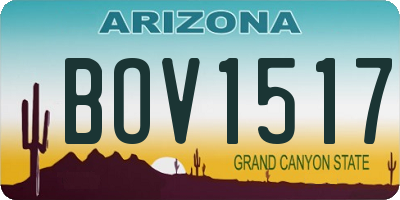 AZ license plate BOV1517