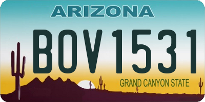 AZ license plate BOV1531