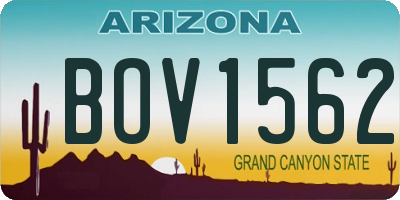 AZ license plate BOV1562