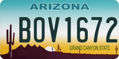 AZ license plate BOV1672