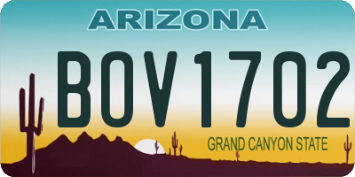 AZ license plate BOV1702