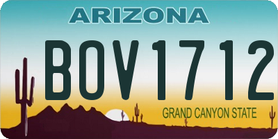 AZ license plate BOV1712