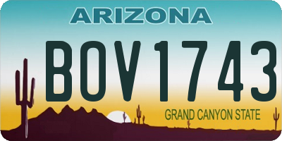 AZ license plate BOV1743