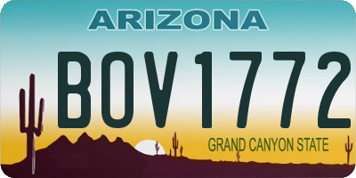 AZ license plate BOV1772