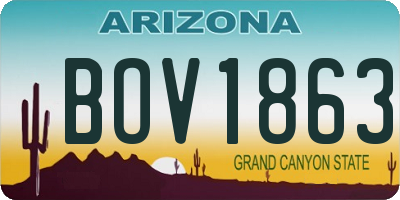 AZ license plate BOV1863