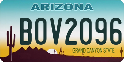 AZ license plate BOV2096