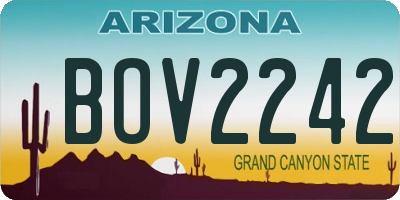 AZ license plate BOV2242