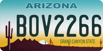 AZ license plate BOV2266
