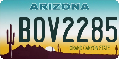 AZ license plate BOV2285