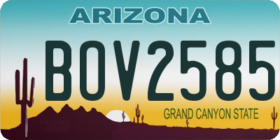 AZ license plate BOV2585