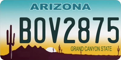 AZ license plate BOV2875