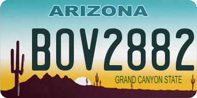 AZ license plate BOV2882