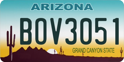 AZ license plate BOV3051