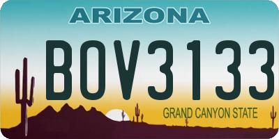 AZ license plate BOV3133