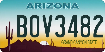 AZ license plate BOV3482
