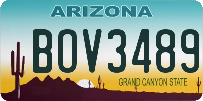 AZ license plate BOV3489