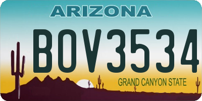 AZ license plate BOV3534