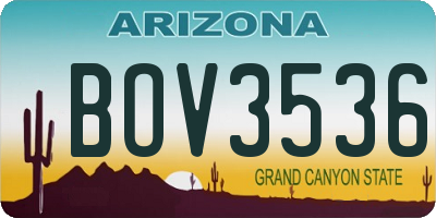 AZ license plate BOV3536