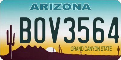 AZ license plate BOV3564