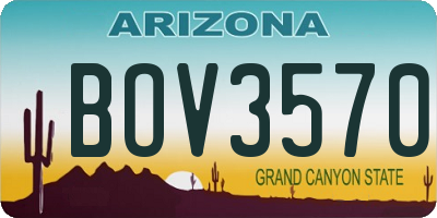 AZ license plate BOV3570