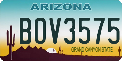 AZ license plate BOV3575