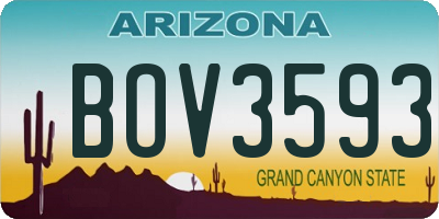 AZ license plate BOV3593