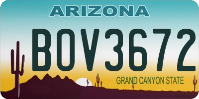 AZ license plate BOV3672