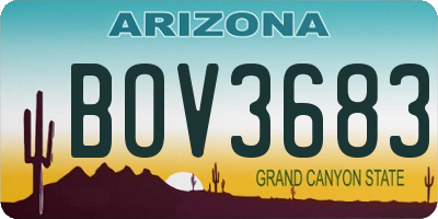 AZ license plate BOV3683