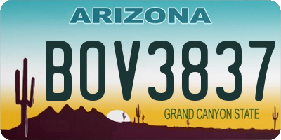 AZ license plate BOV3837