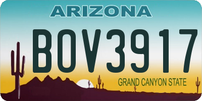 AZ license plate BOV3917