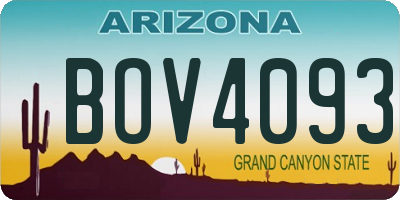 AZ license plate BOV4093