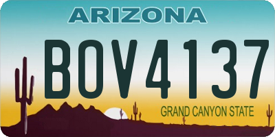 AZ license plate BOV4137
