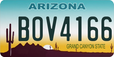 AZ license plate BOV4166