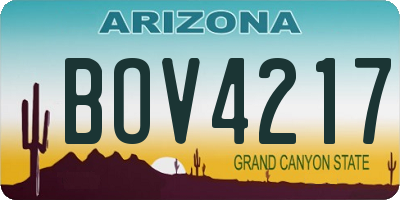 AZ license plate BOV4217