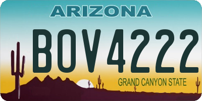 AZ license plate BOV4222