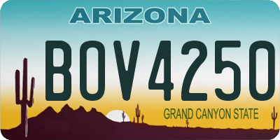 AZ license plate BOV4250