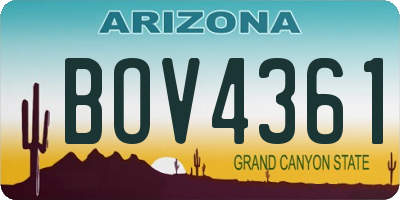 AZ license plate BOV4361