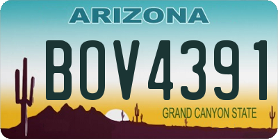AZ license plate BOV4391
