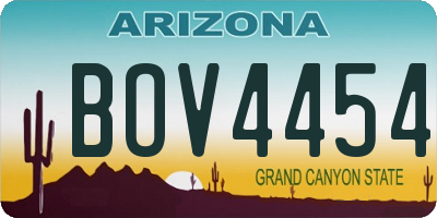 AZ license plate BOV4454